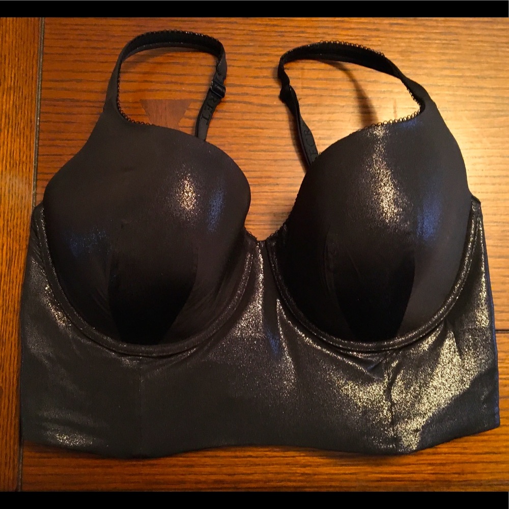 Victoria secret sexy black shimmer lined Demi bra